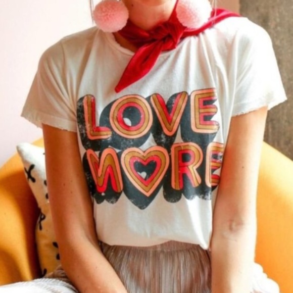 Tops - Boho LOVE MORE White Vintage Graphic T-Shirt Tee